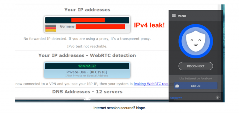Betternet IP Leak2 image